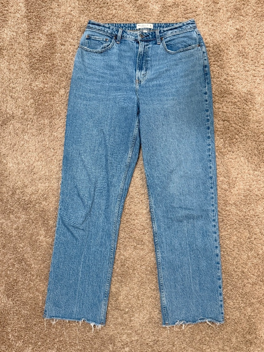 Abercrombie the vintage straight high rise curve love jeans